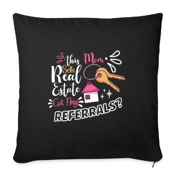 Agent immobilier Immobilier Accueil Clôture Investisseur - Housse de coussin décorative 45 x 45 cm - noir - Devant