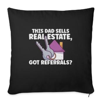 Agent immobilier Immobilier Accueil Clôture Investisseur - Housse de coussin décorative 45 x 45 cm - noir - Devant