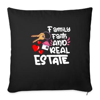 Agent immobilier Immobilier Accueil Clôture Investisseur - Housse de coussin décorative 45 x 45 cm - noir - Devant