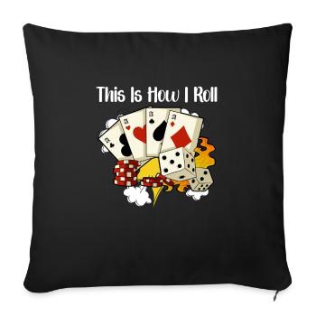 Poker Casino Poker Player Gambling Roulette Gift - Sofakissenbezug 45 x 45 cm - Schwarz - Vorne