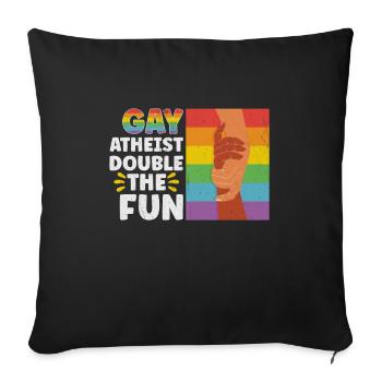 Gay LGBTQ Atheist Atheism Anti Religion Securalism - Sofa pillowcase 17,3'' x 17,3'' (45 x 45 cm) - black - Front