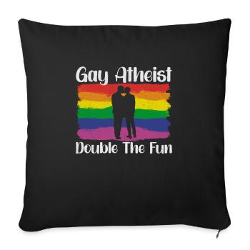 Gay LGBTQ Atheist Atheism Anti Religion Securalism - Sofa pillowcase 17,3'' x 17,3'' (45 x 45 cm) - black - Front