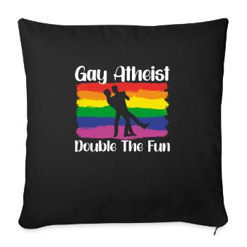 Gay LGBTQ Atheist Atheism Anti Religion Securalism - Sofa pillowcase 17,3'' x 17,3'' (45 x 45 cm) - black - Front