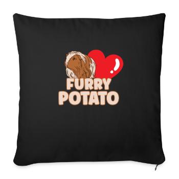 Idée cadeau de pomme de terre à fourrure pour les amateurs de cochon d’Inde - Housse de coussin décorative 45 x 45 cm - noir - Devant