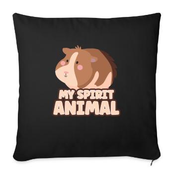 Idée cadeau de pomme de terre à fourrure pour les amateurs de cochon d’Inde - Housse de coussin décorative 45 x 45 cm - noir - Devant
