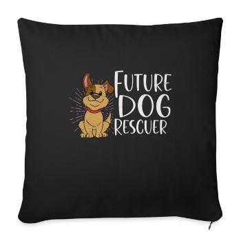 SAUVETAGE DE CHIEN DROITS DES ANIMAUX SAUVETAGE ADOPTION DE CHIENS DE SAUVETAGE - Housse de coussin décorative 45 x 45 cm - noir - Devant