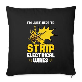 Funny Electrician Electrical Engineer Watt Watt - Sofa pillowcase 17,3'' x 17,3'' (45 x 45 cm) - black - Front