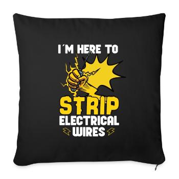 Funny Electrician Electrical Engineer Watt Watt - Sofa pillowcase 17,3'' x 17,3'' (45 x 45 cm) - black - Front