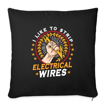 Funny Electrician Electrical Engineer Watt Watt - Sofa pillowcase 17,3'' x 17,3'' (45 x 45 cm) - black - Front