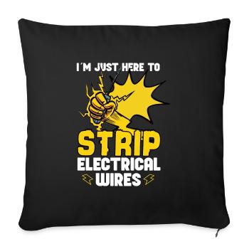 Funny Electrician Electrical Engineer Watt Watt - Sofa pillowcase 17,3'' x 17,3'' (45 x 45 cm) - black - Front