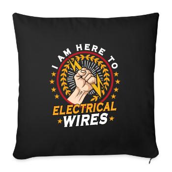 Funny Electrician Electrical Engineer Watt Watt - Sofa pillowcase 17,3'' x 17,3'' (45 x 45 cm) - black - Front