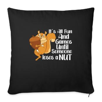 Funny Squirrel Fan Squirrel Lover Chipmunk Addict - Sofakissenbezug 45 x 45 cm - Schwarz - Vorne
