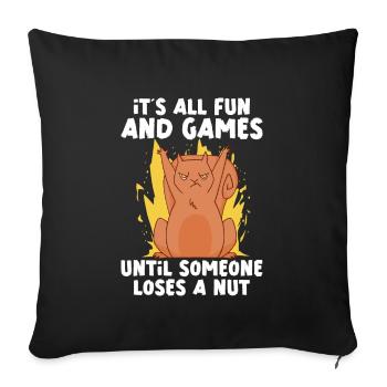 Funny Squirrel Fan Squirrel Lover Chipmunk Addict - Sofakissenbezug 45 x 45 cm - Schwarz - Vorne