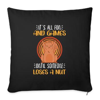 Funny Squirrel Fan Squirrel Lover Chipmunk Addict - Sofakissenbezug 45 x 45 cm - Schwarz - Vorne