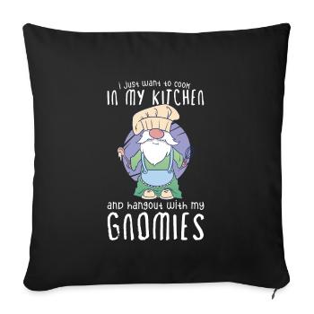 Cooking Cook Chef Gnomes Gnome Lover Funny Gnome - Sofakissenbezug 45 x 45 cm - Schwarz - Vorne