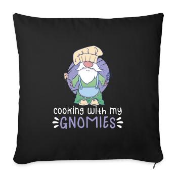 Cooking Cook Chef Gnomes Gnome Lover Funny Gnome - Sofakissenbezug 45 x 45 cm - Schwarz - Vorne