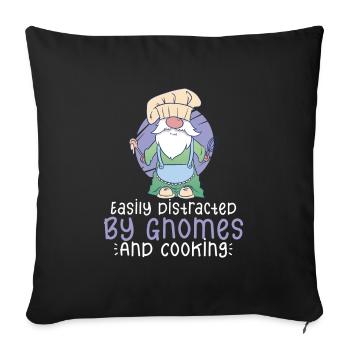 Cooking Cook Chef Gnomes Gnome Lover Funny Gnome - Sofakissenbezug 45 x 45 cm - Schwarz - Vorne