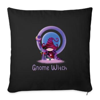Halloween Sorcière Gnomes Gnome Lover Drôle Gnome - Housse de coussin décorative 45 x 45 cm - noir - Devant