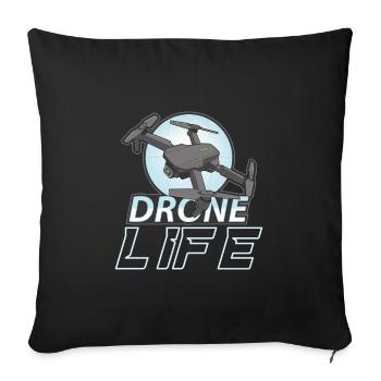 Drohne Pilot Opa Geschenkidee Alter Mann Mit - Sofakissenbezug 45 x 45 cm - Schwarz - Vorne