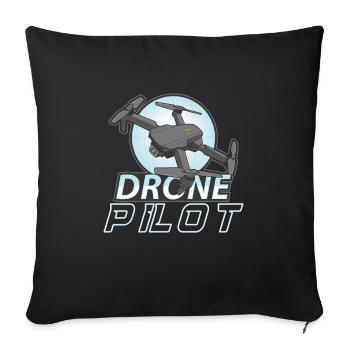 Drohne Pilot Opa Geschenkidee Alter Mann Mit - Sofakissenbezug 45 x 45 cm - Schwarz - Vorne