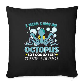 Octopus Marine Animals Sea Creature Squid Gift - Sofakissenbezug 45 x 45 cm - Schwarz - Vorne