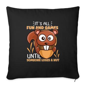 Funny Squirrel Fan Squirrel Lover Chipmunk Addict - Sofakissenbezug 45 x 45 cm - Schwarz - Vorne