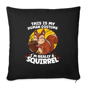 Drôle d’écureuil Fan Écureuil Amoureux Chipmunk Addict - Housse de coussin décorative 45 x 45 cm - noir - Devant