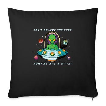 Alien Extraterrestrial Area 51 Ufo Space Geek - Housse de coussin décorative 45 x 45 cm - noir - Devant