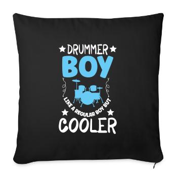 Batteur Batterie Musique Batterie Batterie - Housse de coussin décorative 45 x 45 cm - noir - Devant