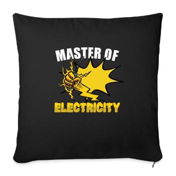 Électricien Ingénieur électricien Lineman Electrical - Housse de coussin décorative 45 x 45 cm - noir - Devant
