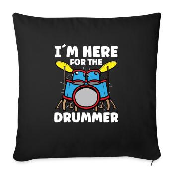 Batteur Batterie Musique Batterie Batterie - Housse de coussin décorative 45 x 45 cm - noir - Devant