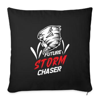 Meteorologie-kindertornado-sturm, Der Sturm-fan - Sofakissenbezug 45 x 45 cm - Schwarz - Vorne