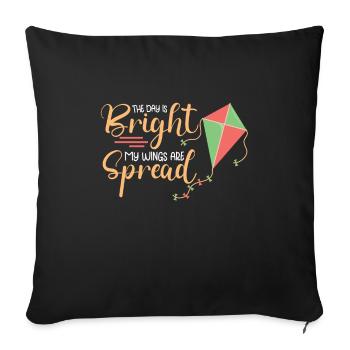 Kite Flying Kite Fan For Fite Flying Lovers - Sofa pillowcase 17,3'' x 17,3'' (45 x 45 cm) - black - Front