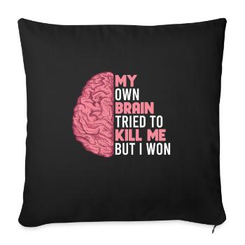 Stroke Survivor Stroke Consciousness - Sofa pillowcase 17,3'' x 17,3'' (45 x 45 cm) - black - Front