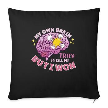 Stroke Survivor Stroke Consciousness - Sofa pillowcase 17,3'' x 17,3'' (45 x 45 cm) - black - Front