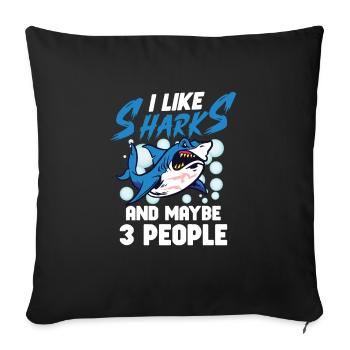 Shark Ocean Predator Sea Creature - Sofa pillowcase 17,3'' x 17,3'' (45 x 45 cm) - black - Front