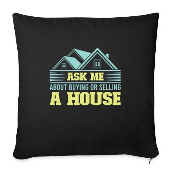 Agent immobilier Immobilier Accueil Clôture Investisseur - Housse de coussin décorative 45 x 45 cm - noir - Devant
