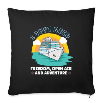 Boating Boat Captain Cruise Ship - Sofa pillowcase 17,3'' x 17,3'' (45 x 45 cm) - black - Front