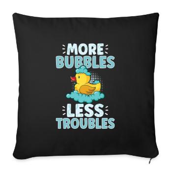Production de savon Bulles de savon - Housse de coussin décorative 45 x 45 cm - noir - Devant