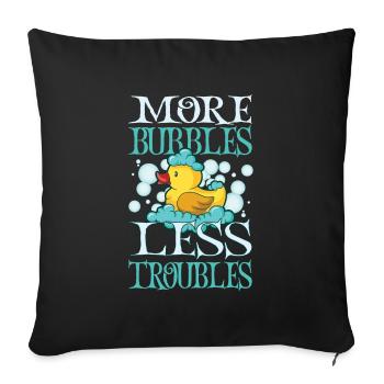 Production de savon Bulles de savon - Housse de coussin décorative 45 x 45 cm - noir - Devant
