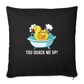 Canard en caoutchouc Canards Chasse aux oiseaux Amateur de canard Idée cadeau - Housse de coussin décorative 45 x 45 cm - noir - Devant