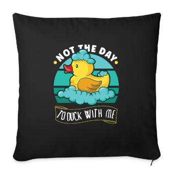Canard en caoutchouc Canards Chasse aux oiseaux Amateur de canard Idée cadeau - Housse de coussin décorative 45 x 45 cm - noir - Devant