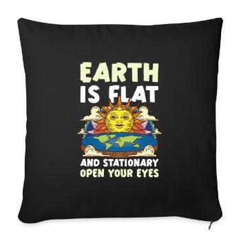 Théorie de la Terre plate Terre plate Armée Terre - Housse de coussin décorative 45 x 45 cm - noir - Devant