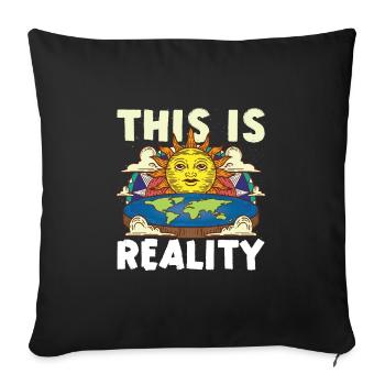 Théorie de la Terre plate Terre plate Armée Terre - Housse de coussin décorative 45 x 45 cm - noir - Devant