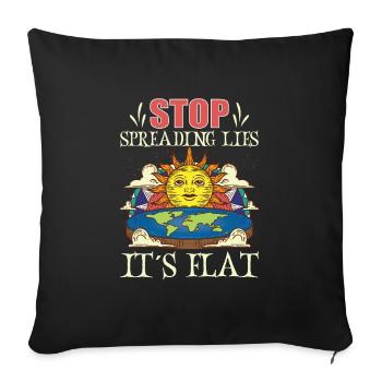 Théorie de la Terre plate Terre plate Armée Terre - Housse de coussin décorative 45 x 45 cm - noir - Devant