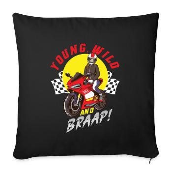 Dirt Bike Dirt Bike Riding Motocross Dirt Biking - Sofa pillowcase 17,3'' x 17,3'' (45 x 45 cm) - black - Front
