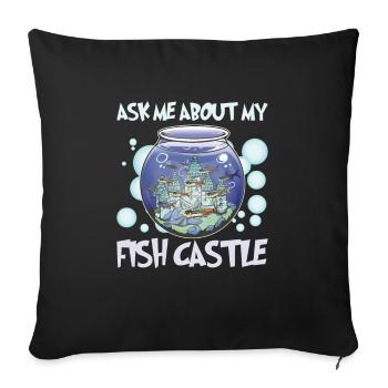 Gardien d’aquarium aquatique Poissonnier Eau salée - Housse de coussin décorative 45 x 45 cm - noir - Devant