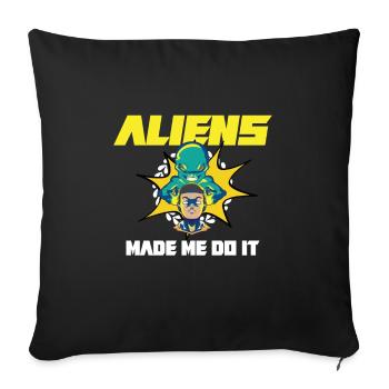 Alien Extraterrestrial Area 51 Ufo Space Geek - Sofa pillowcase 17,3'' x 17,3'' (45 x 45 cm) - black - Front