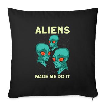 Zone extraterrestre extraterrestre extraterrestre 51 Ufo Space Geek - Housse de coussin décorative 45 x 45 cm - noir - Devant