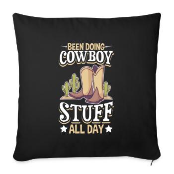 Cowboy Barn Bull Rider Rodeo Country Western - Housse de coussin décorative 45 x 45 cm - noir - Devant